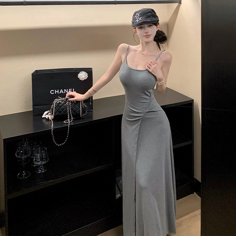 2026 Summer New Twist Design Knit Cami Dress with Bra Pads - Image 4