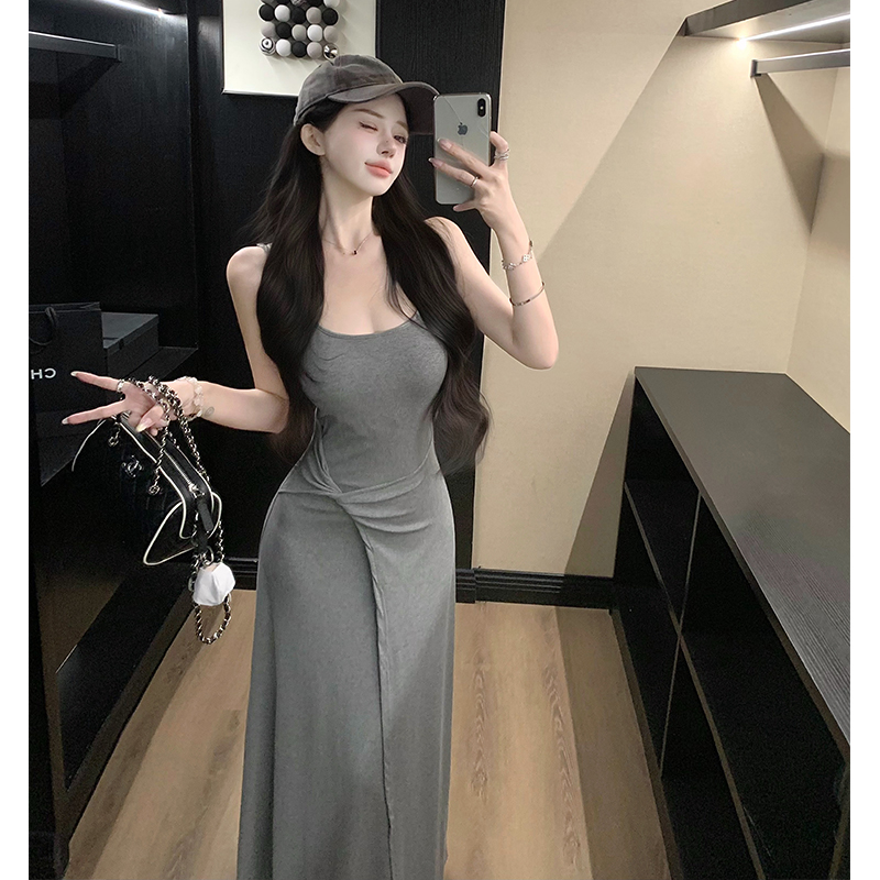 2026 Summer New Twist Design Knit Cami Dress with Bra Pads