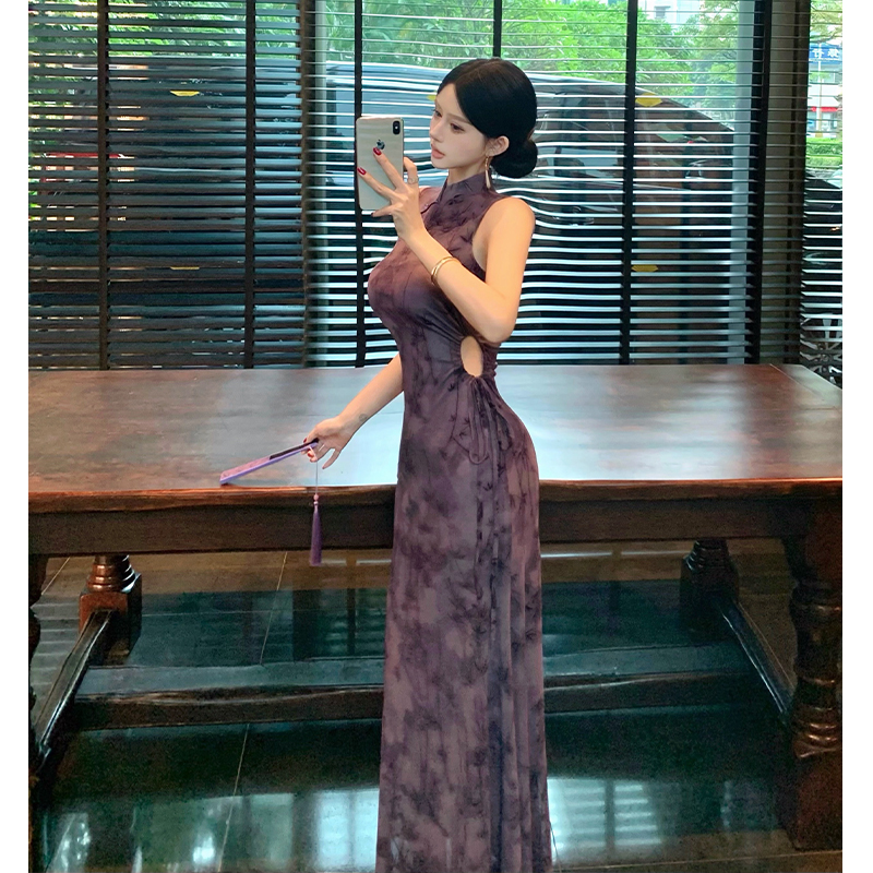 New Chinese Style Improved Qipao Dress Women Slim Fit Bodycon Long Dress - Image 2