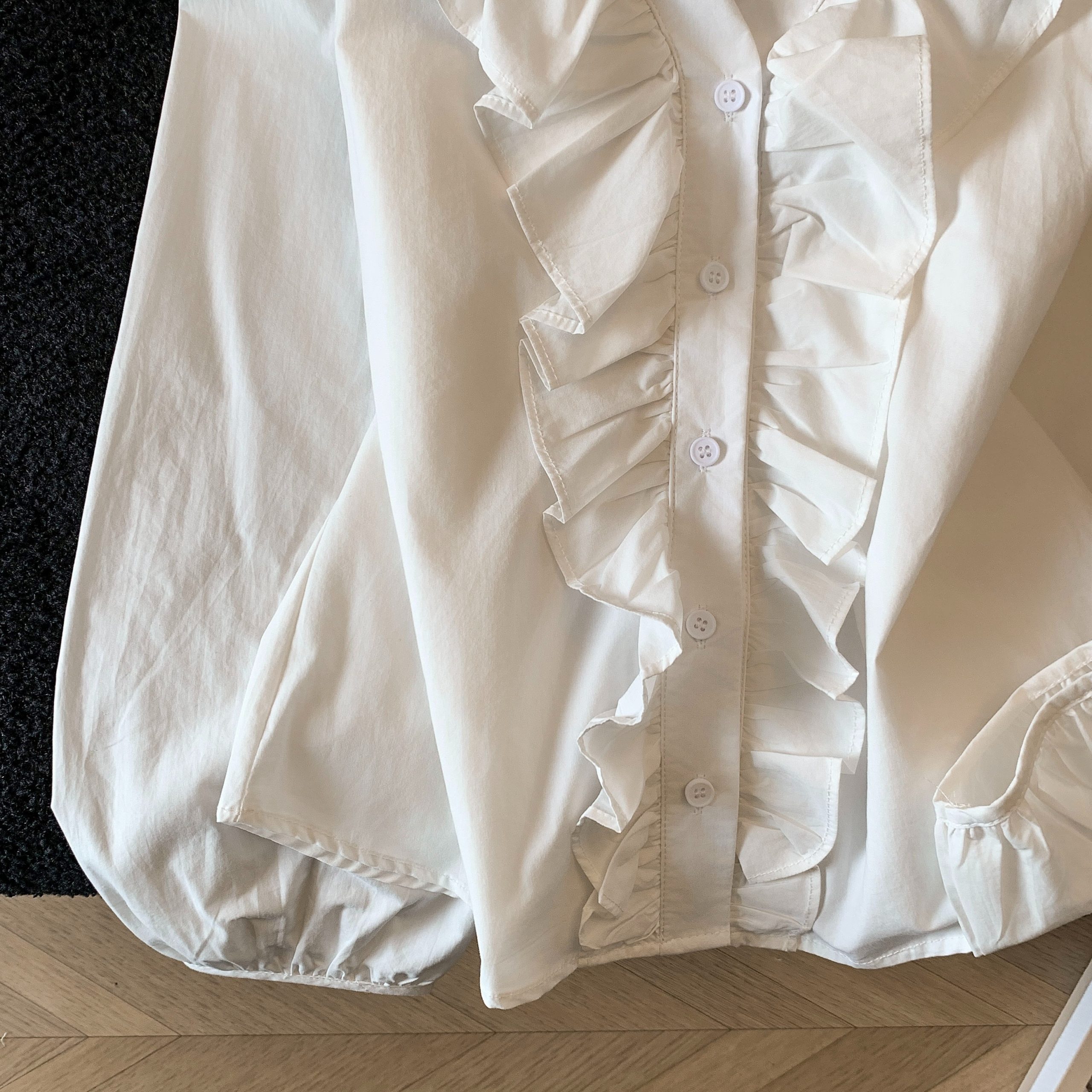 Women's Ruffled V-Neck Shirt 2026 Spring Loose Slimming Long Sleeve Blouse - Image 5