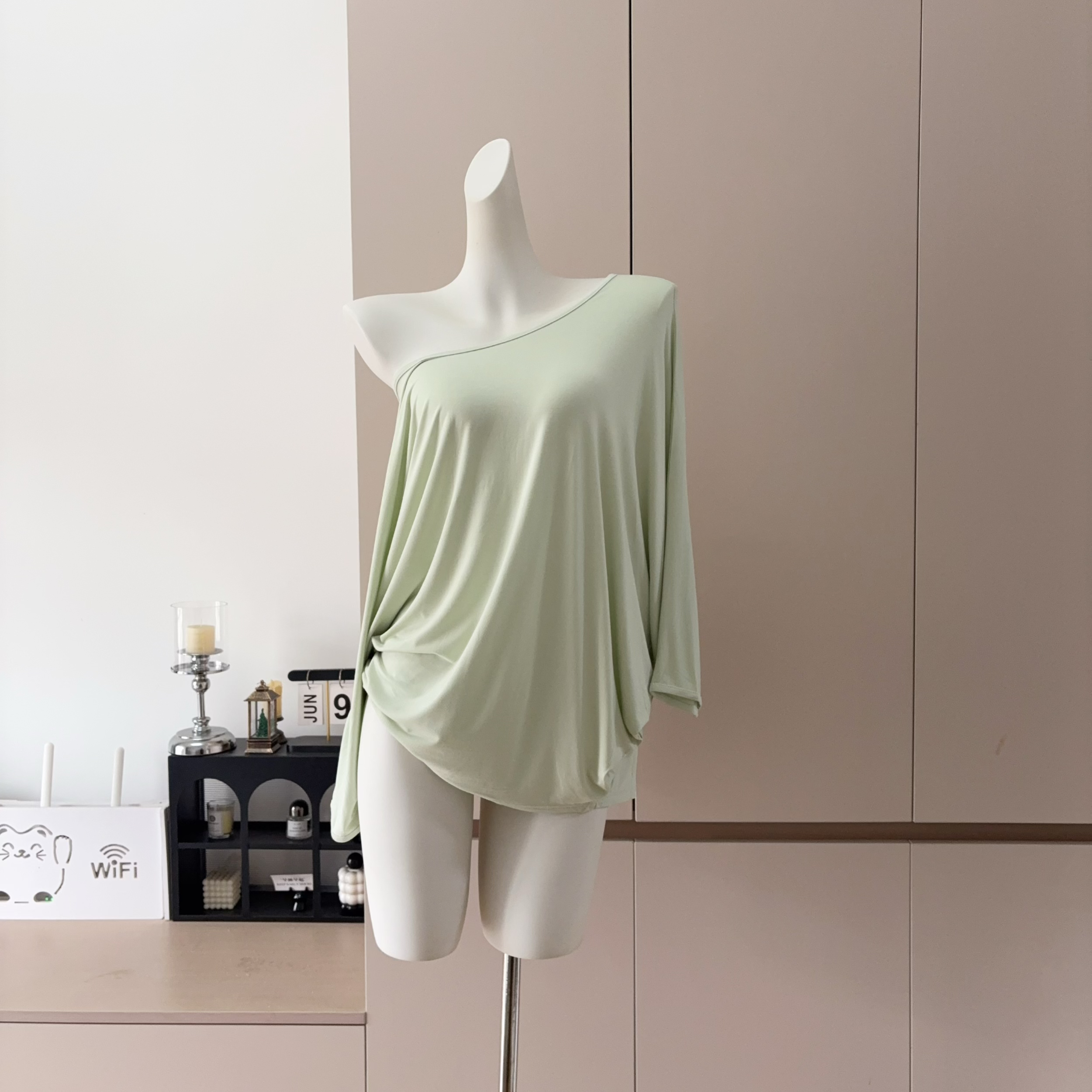 Korean Style Soft Lazy Loose Shoulder Long Sleeve T-Shirt for Women - Image 2