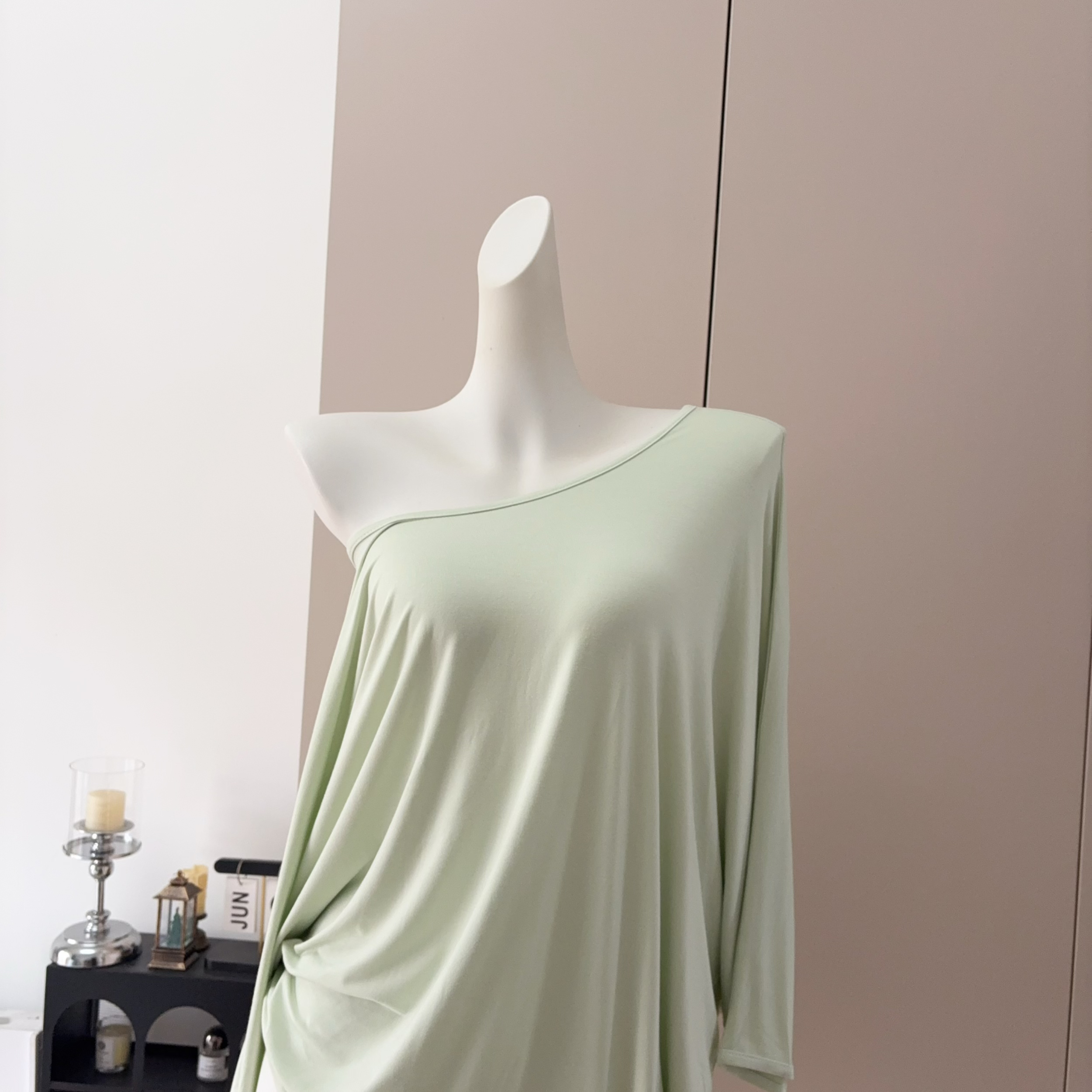 Korean Style Soft Lazy Loose Shoulder Long Sleeve T-Shirt for Women - Image 3