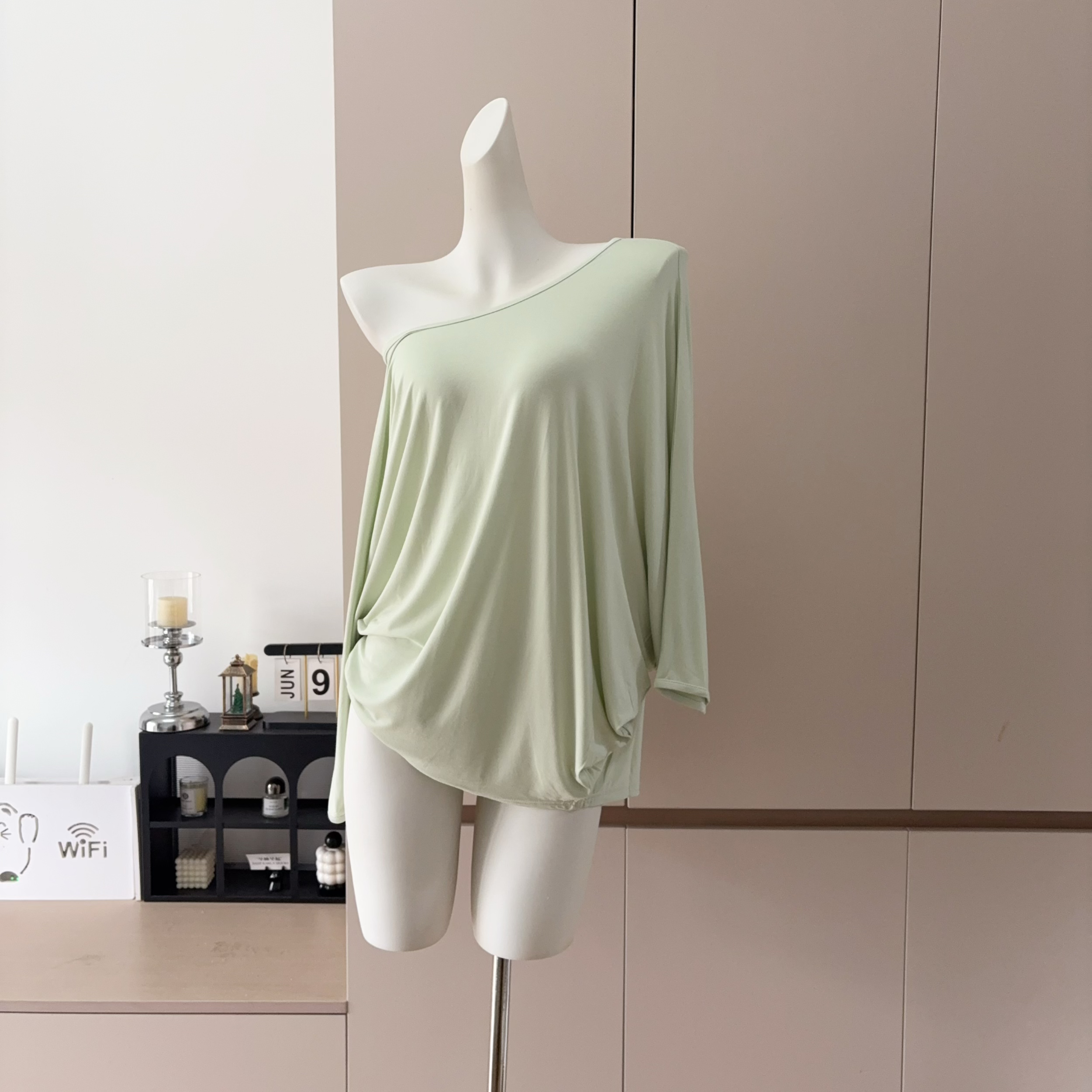 Korean Style Soft Lazy Loose Shoulder Long Sleeve T-Shirt for Women - Image 4