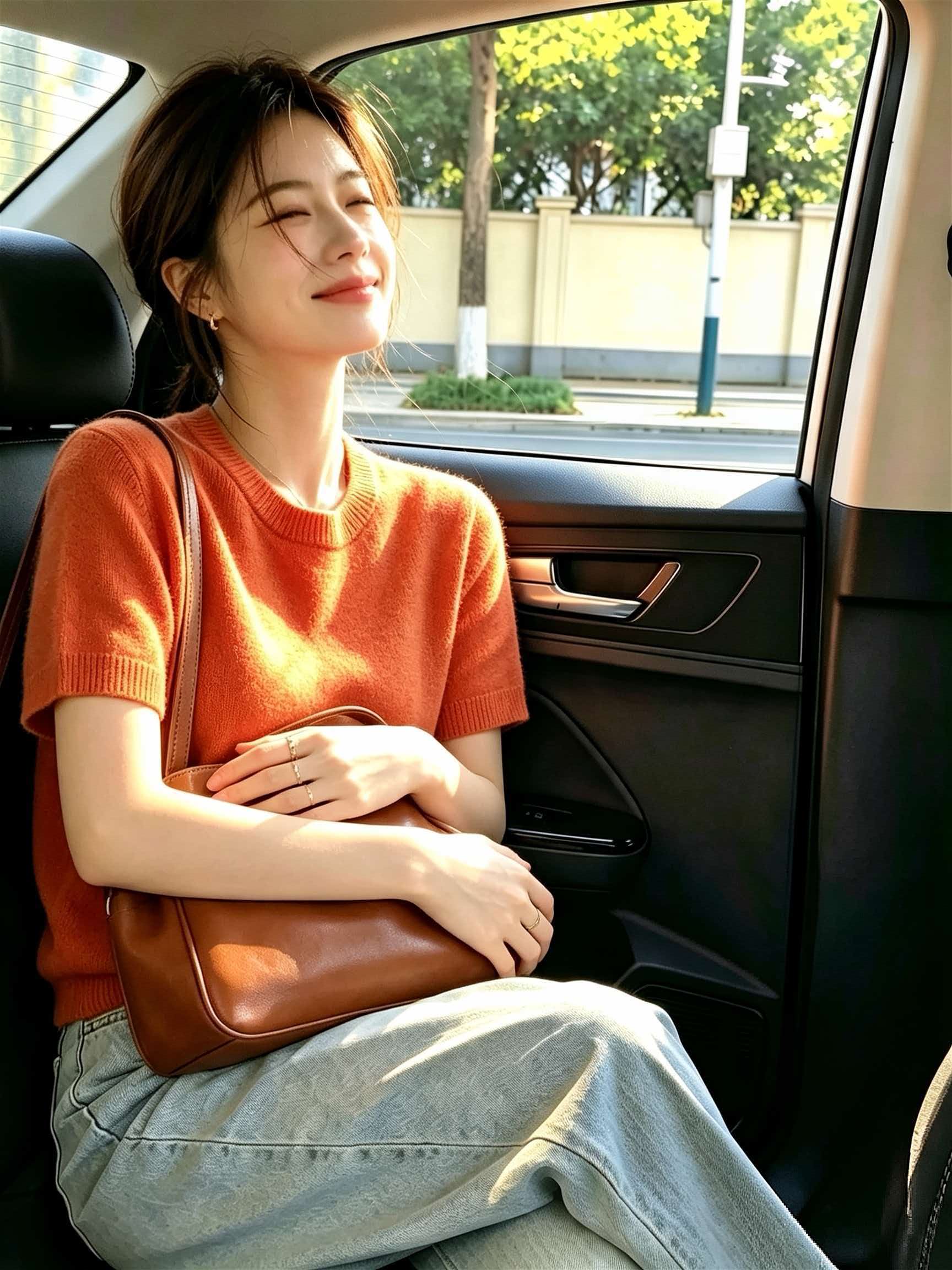Orange Short Sleeve Round Neck Pullover T-Shirt Casual Minimalist Design Top 2026 Summer - Image 3