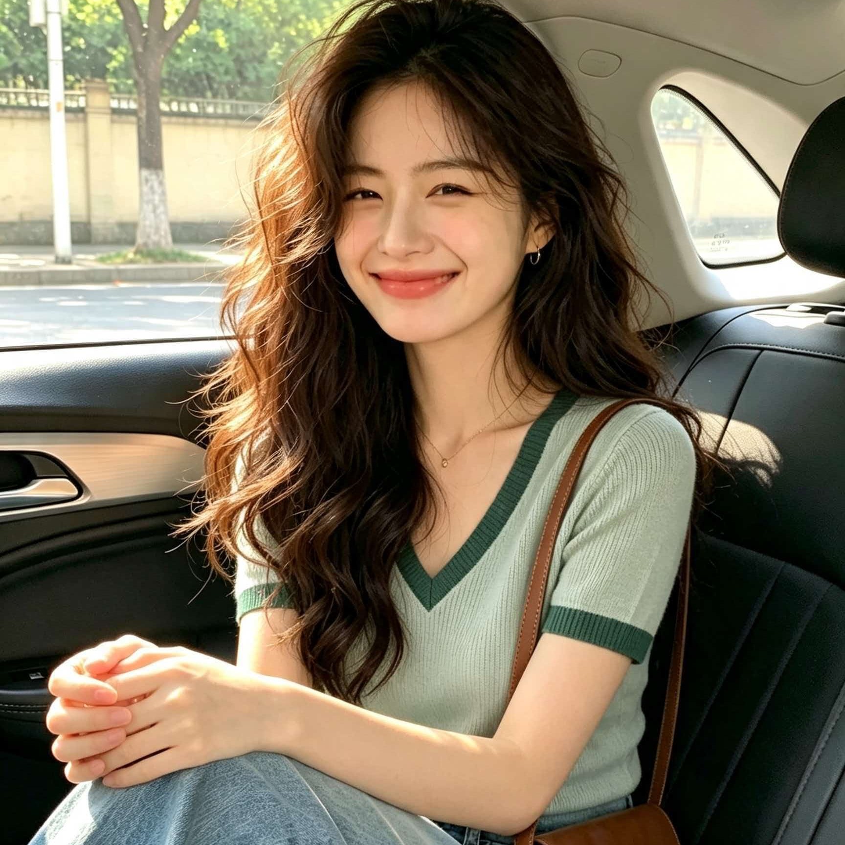 Light Green V-Neck Short Sleeve T-Shirt for Women 2026 Summer New Top - Image 5