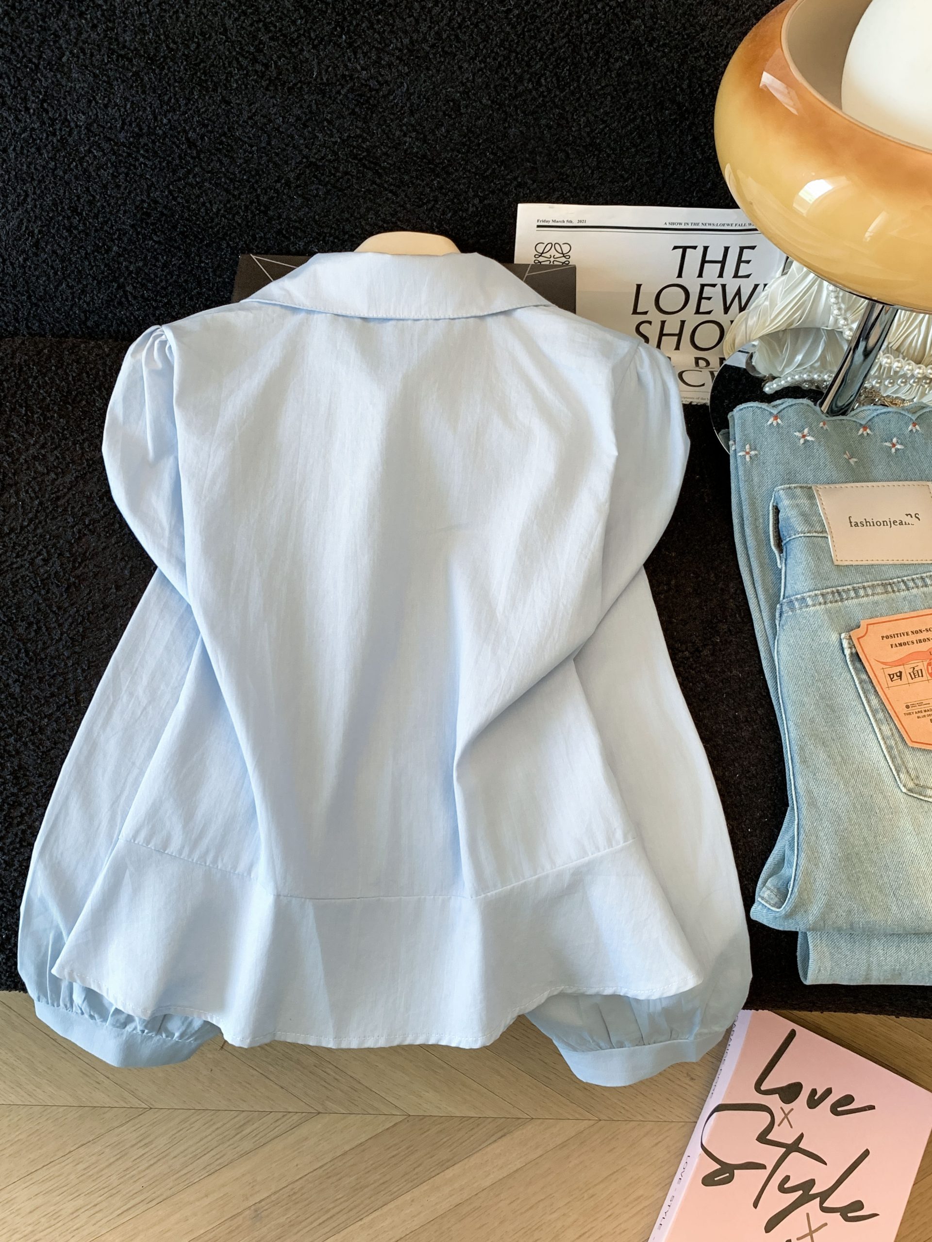 2026 Early Autumn French Sweet Women Shirt Long Sleeve Loose Doll Collar - Image 2
