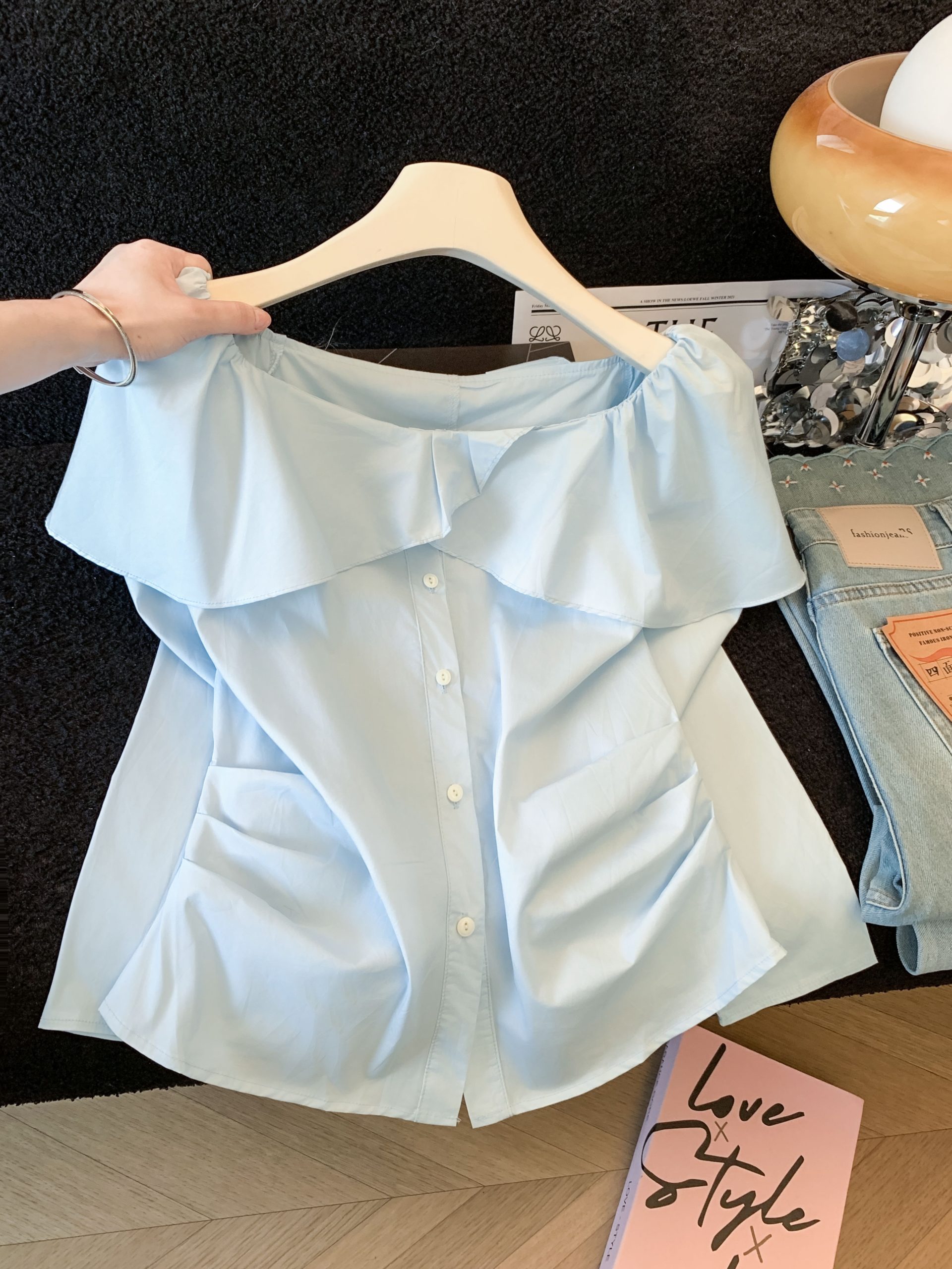 Women's Off-Shoulder Ruffle Blouse
